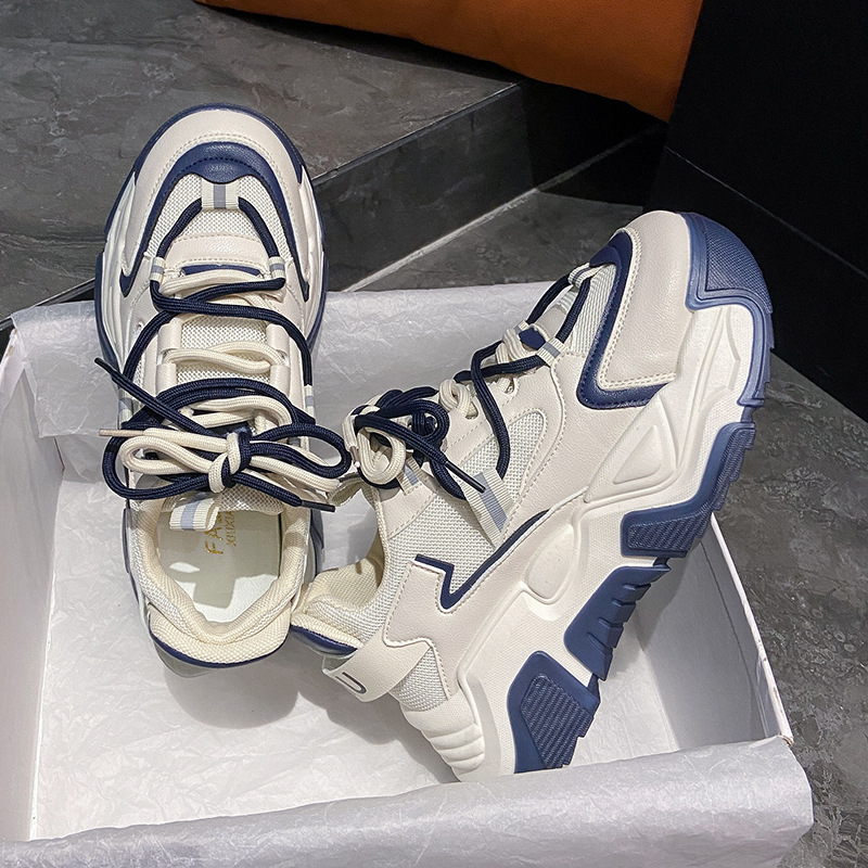 Patike dad shoes – povećanje visine, prozračne, niski gornji dio, vezanje, injekcijska potplat