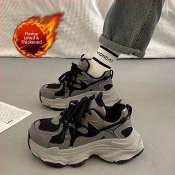 Ženské tenisky dad shoes - vrchný materiál PU+sieťovina, okrúhla špička, šnurovanie, gumová podrážka, výška päty 3–5 cm