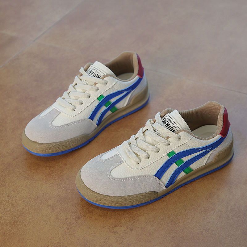 Дамски дишащи обувки от PU кожа, нисък профил, отпред връзване, 3–5 см височина на тока