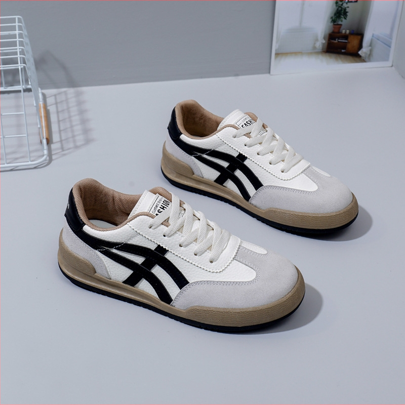 Дамски дишащи обувки от PU кожа, нисък профил, отпред връзване, 3–5 см височина на тока