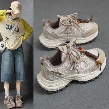 Zi mi Női vastag talpú sportcipő - felső rész textile, gumi talp, kerek orr, légáteresztő, fűzővel