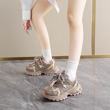 Zi mi Női vastag talpú sportcipő - felső rész textile, gumi talp, kerek orr, légáteresztő, fűzővel