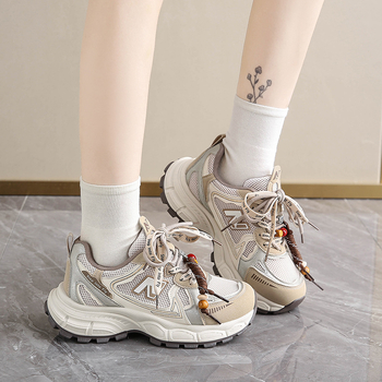 Zi mi Női vastag talpú sportcipő - felső rész textile, gumi talp, kerek orr, légáteresztő, fűzővel