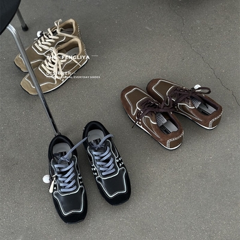 Apple Head маратонки за повишаване на височината - нисък глезен, модел с блокове, синтетична кожа в горната част, антиплъзгаща подметка