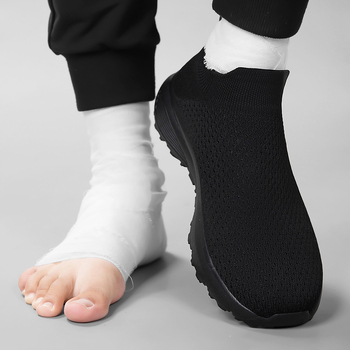 Мъжки Slip-On обувки Fly-Knit мрежеста горна част, дишаща EVA подметка, средна височина