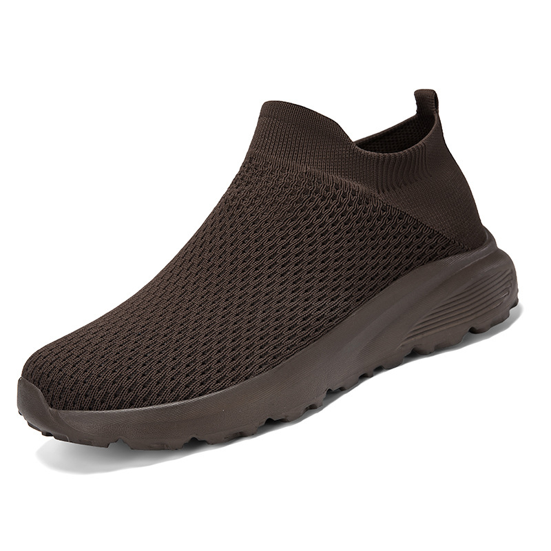 Мъжки Slip-On обувки Fly-Knit мрежеста горна част, дишаща EVA подметка, средна височина