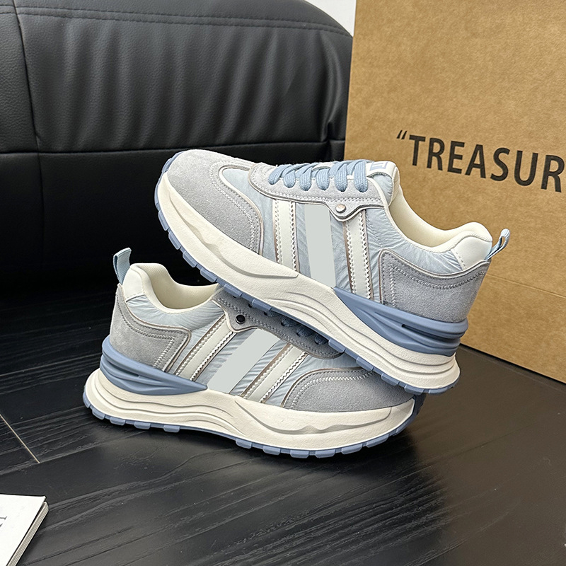 Női bőr tornacipő vastag talppal, fűzős, mindennapi casual cipő