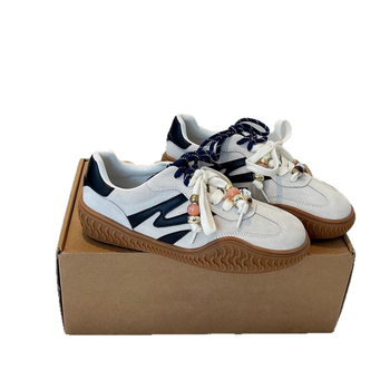 Női casual cipő fűzőkkel, felső rész valódi bőr, gumitalp, vastag talp