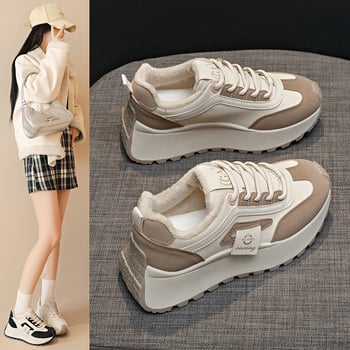 Női chunky sneakers vastag talppal, textil felsőrész, gumitalp, EVA talpbetét, pamut bélés, kerek orrú