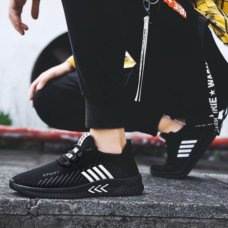 Unisex niske tenisice s prozračnim fly-knit gornjim dijelom, Velcro zatvaranje, injekcijski oblikovan đon, lagane ljetne tenisice