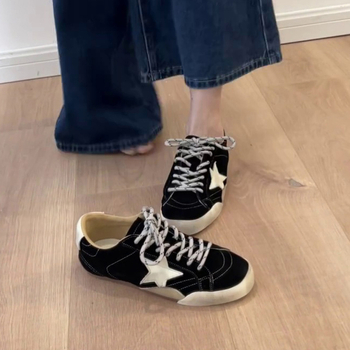 Γνήσια δερμάτινα γυναικεία αθλητικά χαμηλού ύψους, με κορδόνια, PU μεσόσολα, αντιολισθητική γόμα, καθημερινά παπούτσια