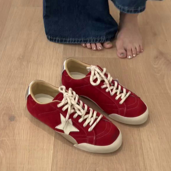 Γνήσια δερμάτινα γυναικεία αθλητικά χαμηλού ύψους, με κορδόνια, PU μεσόσολα, αντιολισθητική γόμα, καθημερινά παπούτσια