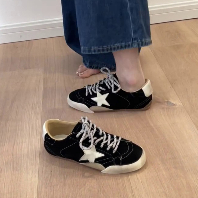 Γνήσια δερμάτινα γυναικεία αθλητικά χαμηλού ύψους, με κορδόνια, PU μεσόσολα, αντιολισθητική γόμα, καθημερινά παπούτσια