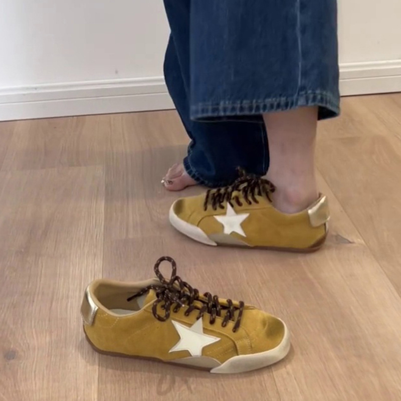 Γνήσια δερμάτινα γυναικεία αθλητικά χαμηλού ύψους, με κορδόνια, PU μεσόσολα, αντιολισθητική γόμα, καθημερινά παπούτσια