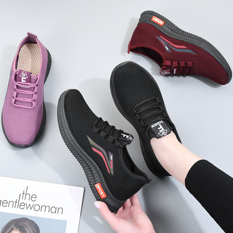 Női Old Beijing vászoncipő, mindennapi vise, légáteresztő textile felső, előre fűzős, alacsony sarok, injekciós formázott talp