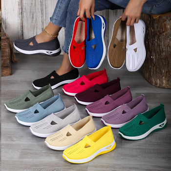 Prozračne mrežaste slip-on cipele za odrasle žene s PVC potplatom