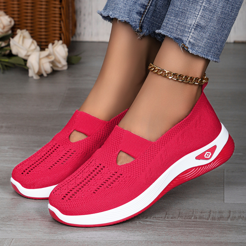 Prozračne mrežaste slip-on cipele za odrasle žene s PVC potplatom