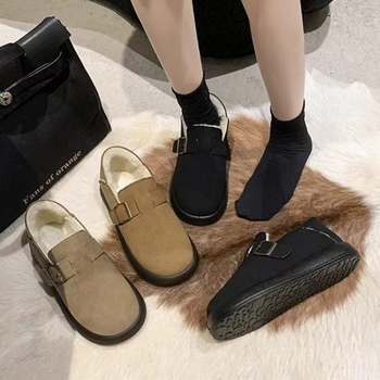 Zimske čizme na slip-on, okrugli vrh, plišana podstava, gornji dio od telećeg velura