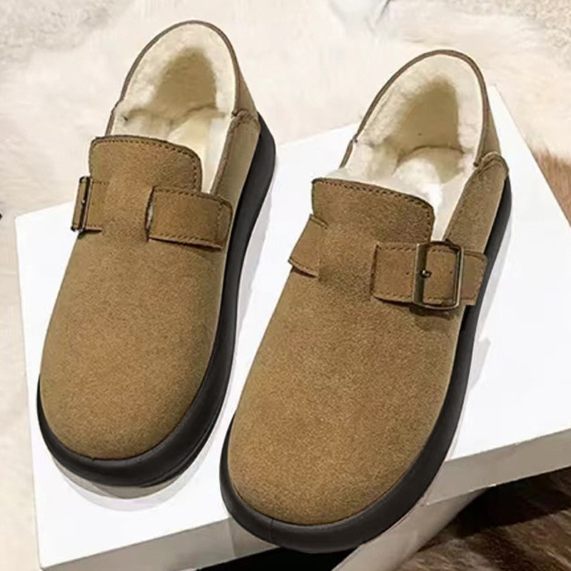 Zimske čizme na slip-on, okrugli vrh, plišana podstava, gornji dio od telećeg velura