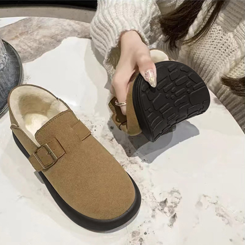 Zimske čizme na slip-on, okrugli vrh, plišana podstava, gornji dio od telećeg velura