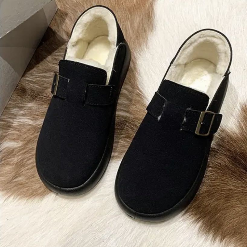 Zimske čizme na slip-on, okrugli vrh, plišana podstava, gornji dio od telećeg velura