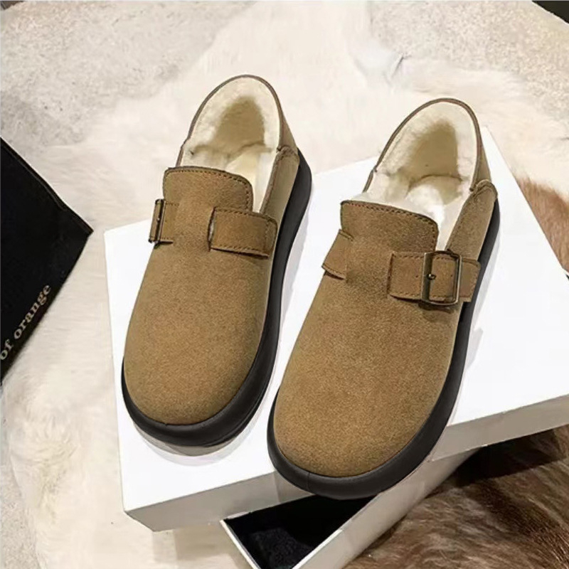 Zimske čizme na slip-on, okrugli vrh, plišana podstava, gornji dio od telećeg velura
