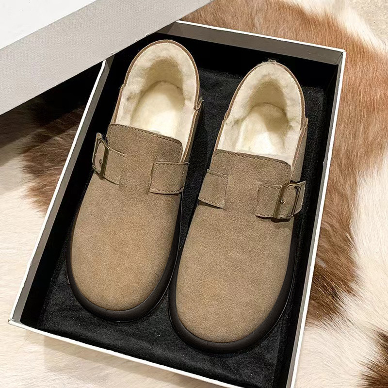 Zimske čizme na slip-on, okrugli vrh, plišana podstava, gornji dio od telećeg velura