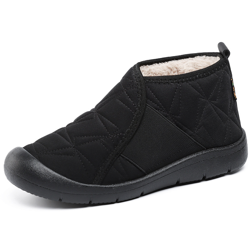 Dámske zimné topánky z bavlny s fleecovou podšívkou, slip-on, kruhová špička, PVC podrážka