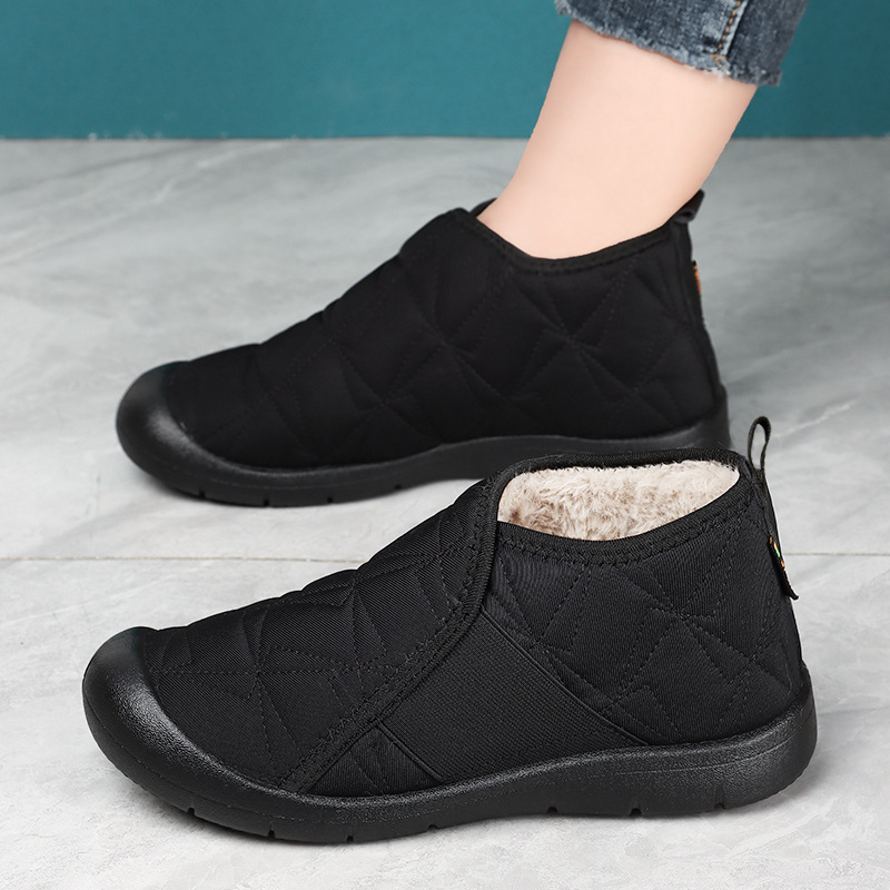 Dámske zimné topánky s bavlnenou podšívkou, slip-on, teplé, nízky vrch, PVC podrážka