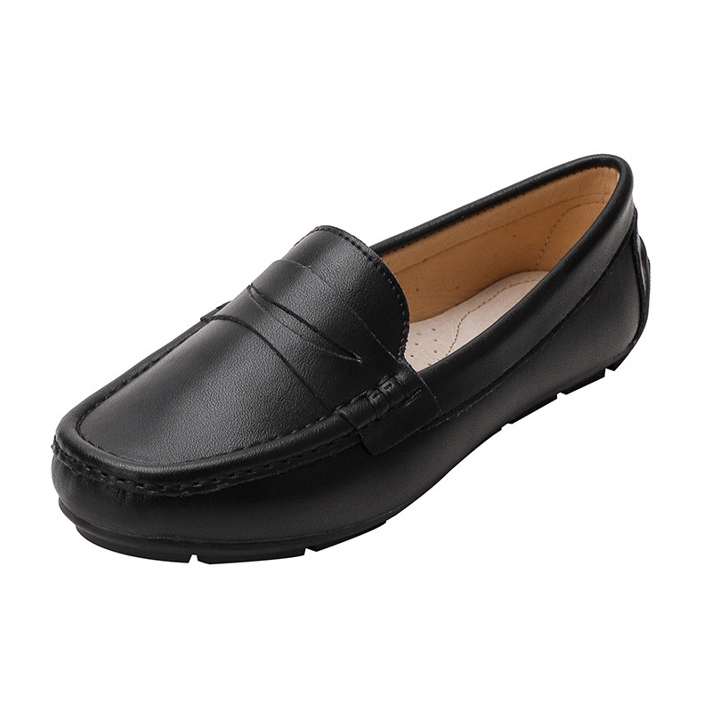 Ženski loafers, korejskog stila, zaobljeni nos, vanjski materijal: druga klasa teleće kože, ravna potplata, gumeni potplat