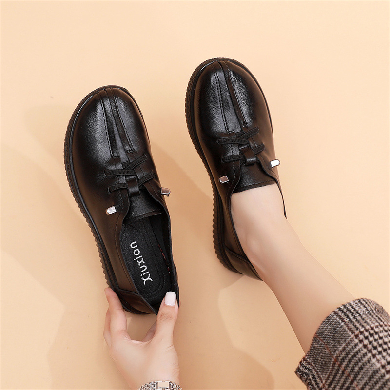Cipele za mamu - lagane, prozračne, s vezivanjem, gornji dio od dvostruke kože, PU đon