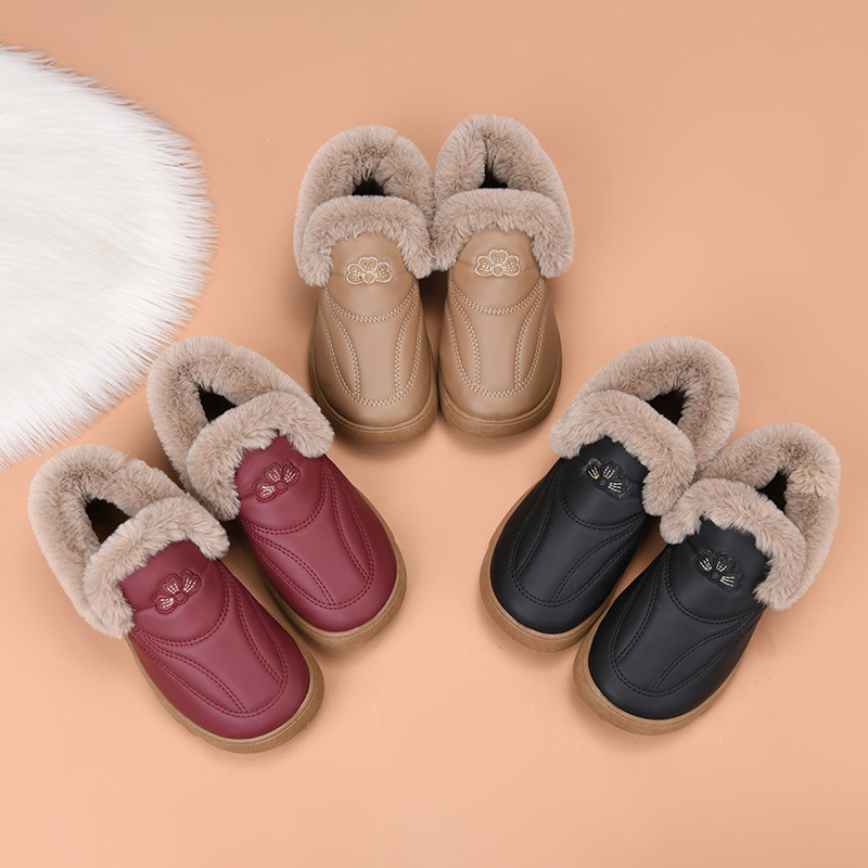 Ženske zimsko-jesenske slip-on cipele s PU gornjim dijelom, umjetnim kratkim plišem, gumom potplatom