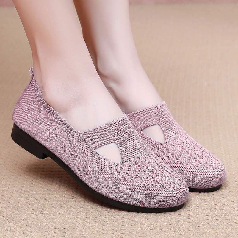 Prozračne ženske slip-on cipele s mrežastim gornjim dijelom, lagane i protuklizne, s elastičnim zatvaračem, PU đon, okrugli vrh