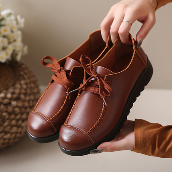 Ženske radne cipele s vezicama, niska kvadratna peta (1–3 cm), protuklizne, PU potplat, EVA uložak