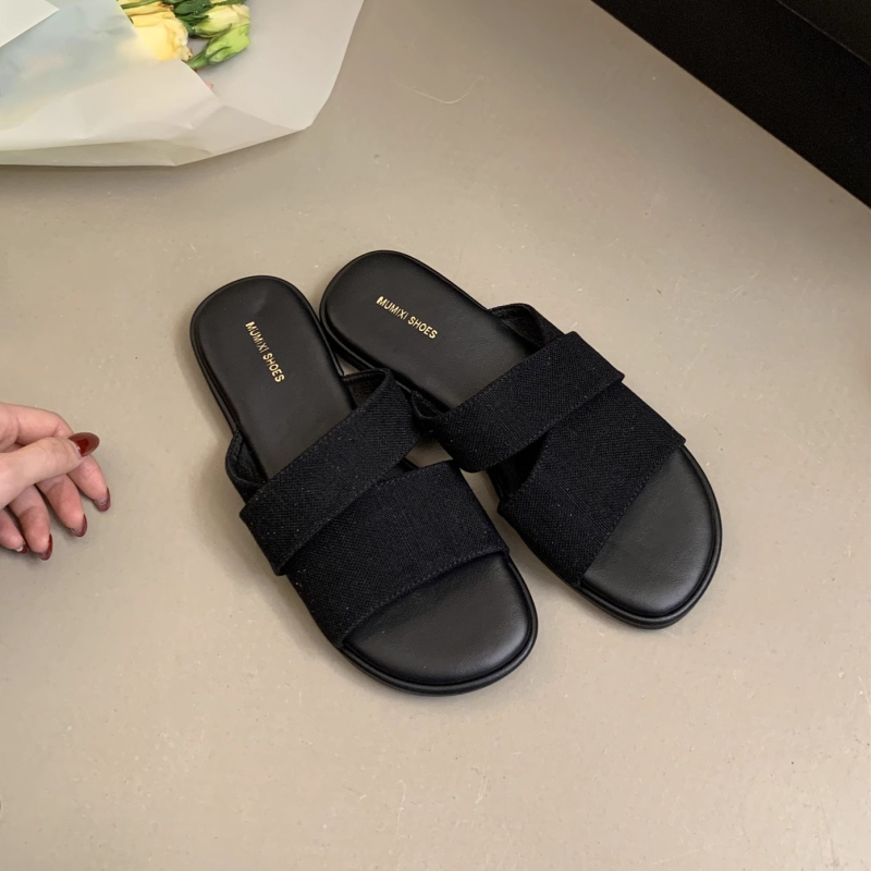 Ženske flip-flop sandale s ploskim gornjim dijelom od plastike, gumeni đon, minimalistički dizajn, debljina đona 0–3 cm, ravna podloga