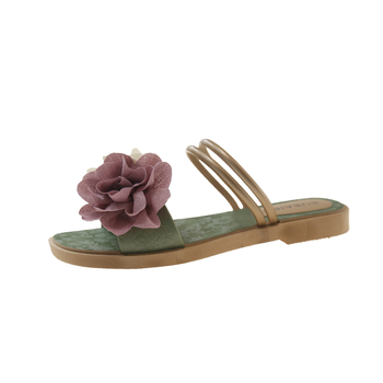 Slip-On sandale s dvostrukim cvjetnim uzorkom, lagane, gornji PVC, unutarnji tekstil, protuklizne