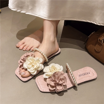 Ženske sandale s cvjetnim vilinskim stilom, ravna potplata, PU gornji dio, gumena potplata, unutarnji od super vlakana, debljina potplata 0–3 cm, ljeto 2025