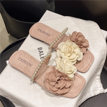 Ženske sandale s cvjetnim vilinskim stilom, ravna potplata, PU gornji dio, gumena potplata, unutarnji od super vlakana, debljina potplata 0–3 cm, ljeto 2025