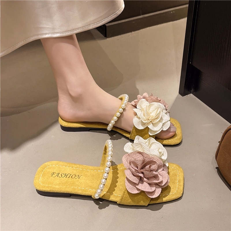 Ženske sandale s cvjetnim vilinskim stilom, ravna potplata, PU gornji dio, gumena potplata, unutarnji od super vlakana, debljina potplata 0–3 cm, ljeto 2025