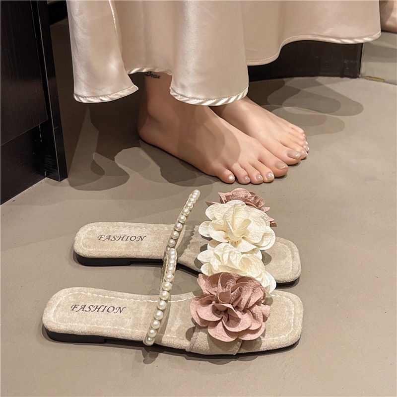 Ženske sandale s cvjetnim vilinskim stilom, ravna potplata, PU gornji dio, gumena potplata, unutarnji od super vlakana, debljina potplata 0–3 cm, ljeto 2025