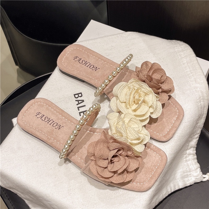 Ženske sandale s cvjetnim vilinskim stilom, ravna potplata, PU gornji dio, gumena potplata, unutarnji od super vlakana, debljina potplata 0–3 cm, ljeto 2025