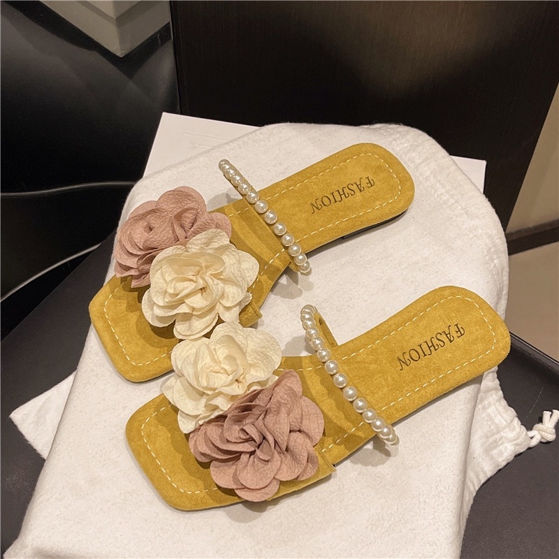 Ženske sandale s cvjetnim vilinskim stilom, ravna potplata, PU gornji dio, gumena potplata, unutarnji od super vlakana, debljina potplata 0–3 cm, ljeto 2025