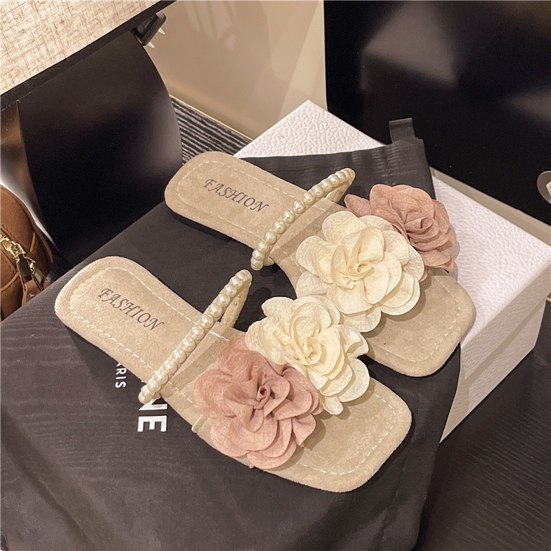 Ženske sandale s cvjetnim vilinskim stilom, ravna potplata, PU gornji dio, gumena potplata, unutarnji od super vlakana, debljina potplata 0–3 cm, ljeto 2025