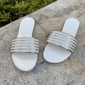 Női lapos szandálok - PU felsőrész, gumi talp, slip-on kivitel, mindennapi viselet, ősz 2025