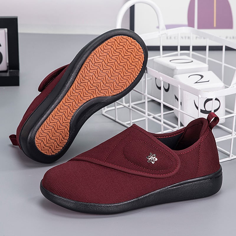 Őszi női sétacipő: könnyű, csúszásmentes, hálós felsőrész, MD+gumi talp, tépőzáras zárás, kerek orr, lapos sarok