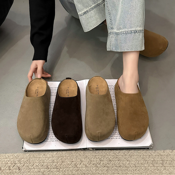 Dámske slip-on topánky z PU - kruhový nos, gumová podrážka, voľnočasový štýl, bez podšívky, jar 2025