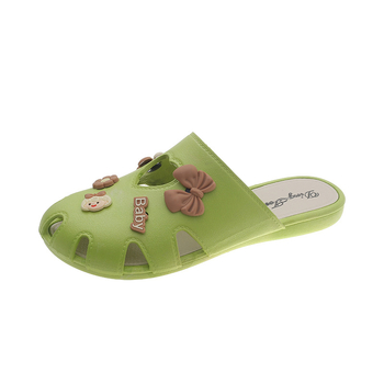 Ženske ravne sandale s mašnicom – gornji dio PVC, potplat PVC, potplat injekcijski oblikovan, prozračne, lagane