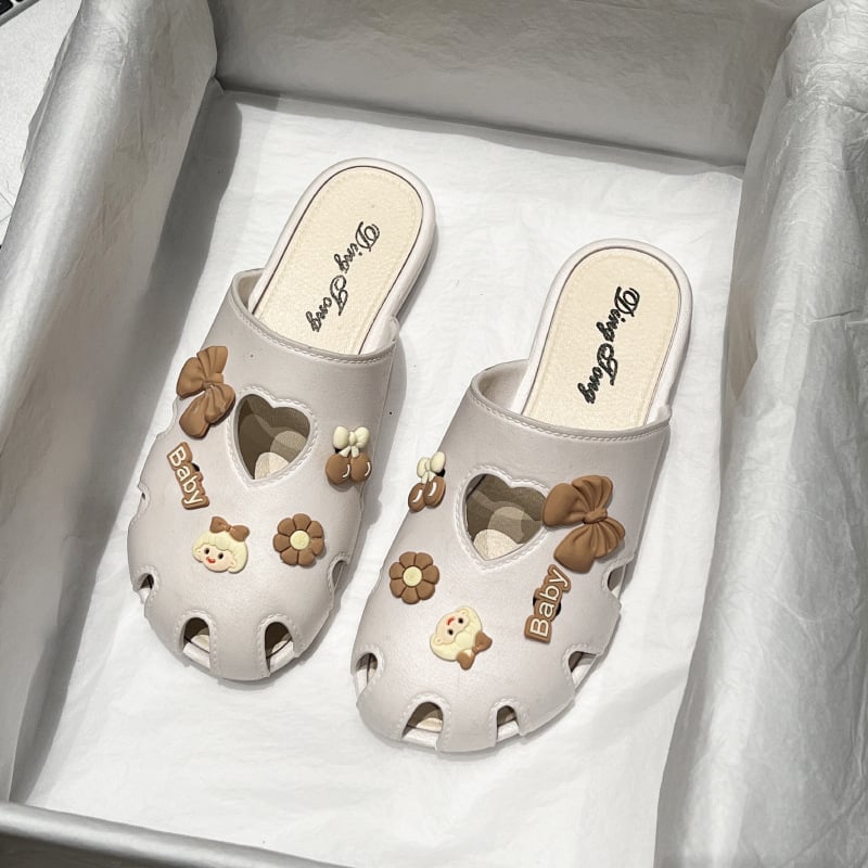 Ženske ravne sandale s mašnicom – gornji dio PVC, potplat PVC, potplat injekcijski oblikovan, prozračne, lagane