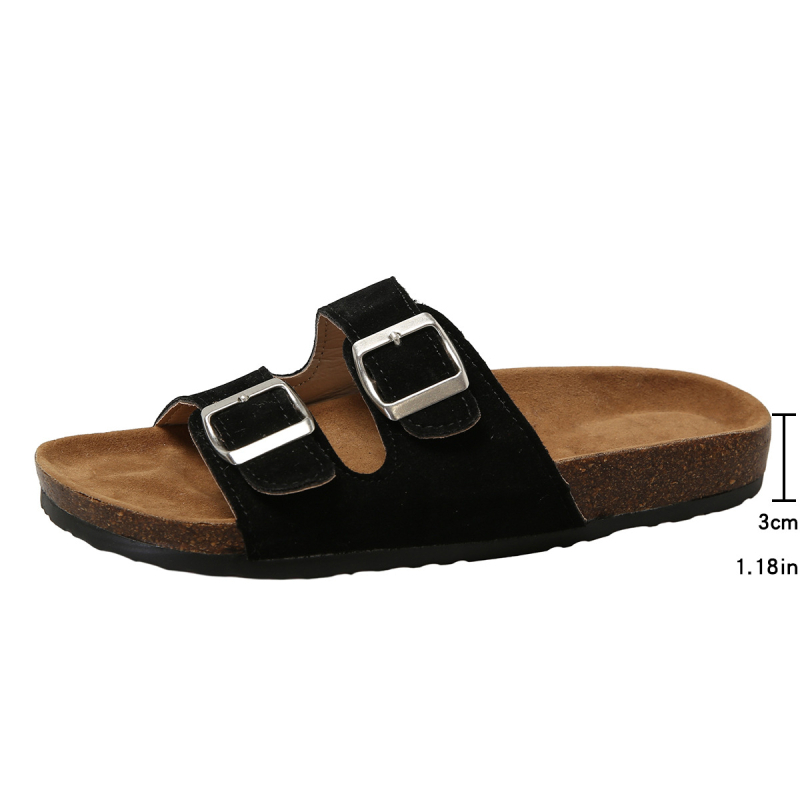 Ženske ljetne sandale s plaid uzorkom, gumena potplata, PU ulošak, debljina potplata 0–3 cm, ravna potplata