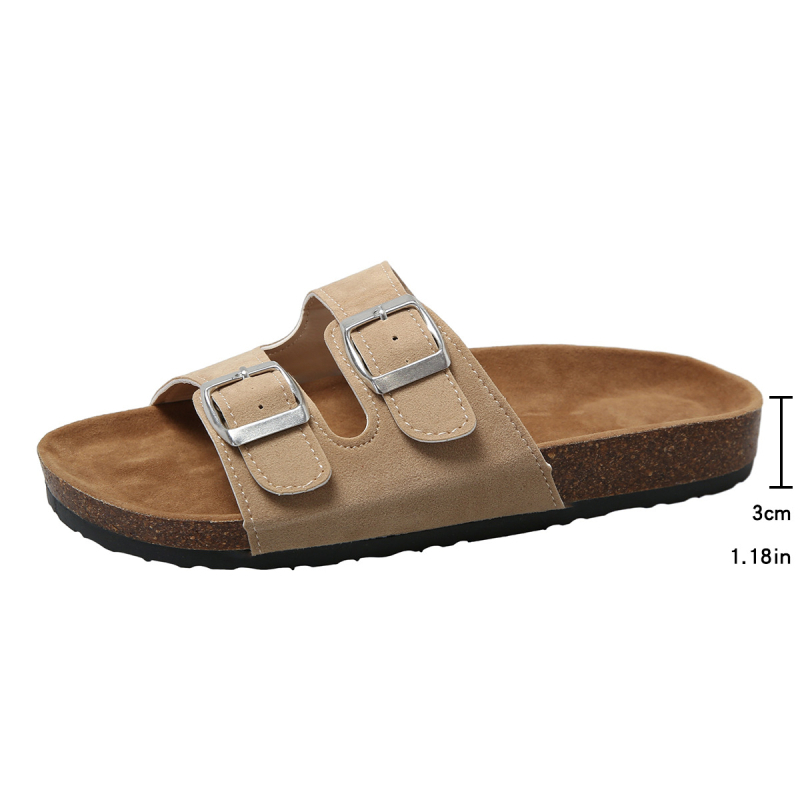 Ženske ljetne sandale s plaid uzorkom, gumena potplata, PU ulošak, debljina potplata 0–3 cm, ravna potplata